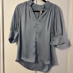 Light Blue Satin Blouse